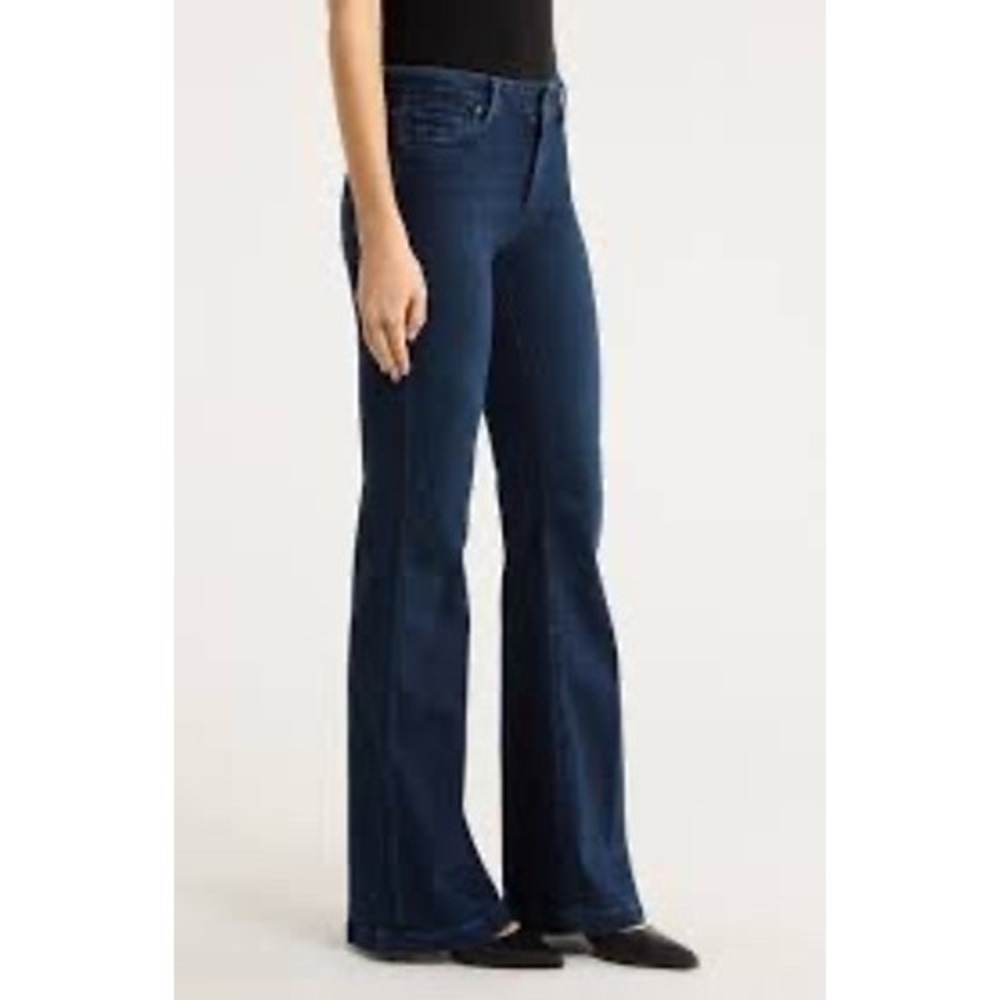 Paige Genevieve Modern High Rise Flare Jeans Dark Wash Transcend Vintage‎ 34x32